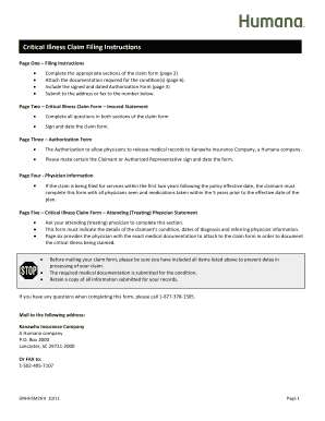 Critical Illness Claim Form
