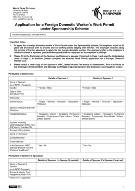 Foreign Domestic Worker Work Permit Application