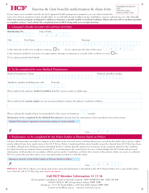 hcf claim form