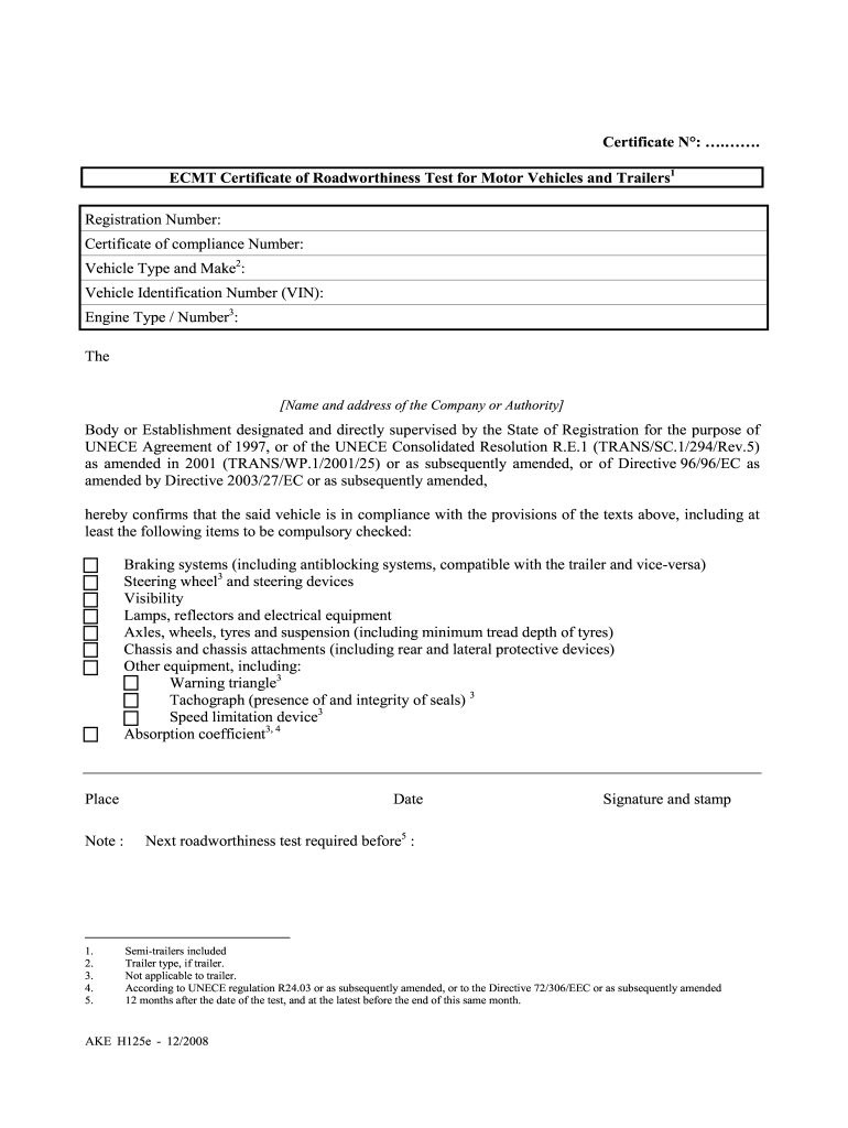 ecmt certificate Preview on Page 1