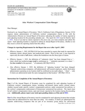 California Annual Report of Inventory