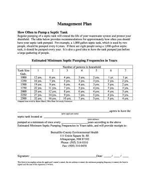 Septic Tank Pumping Agreement