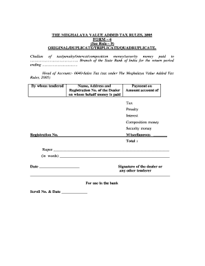 Meghalaya Value Added Tax Form 4