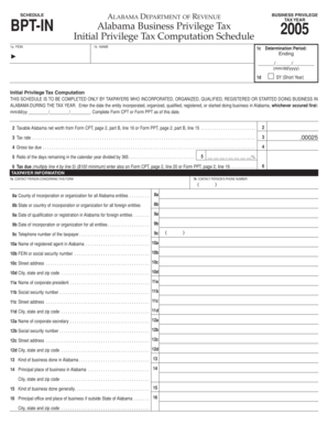 Alabama Business Privilege Tax Form