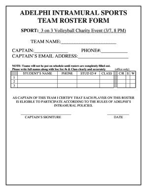 Adelphi intramural sports team roster form sport - students adelphi