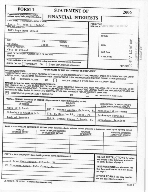 Florida Financial Disclosure Form 1