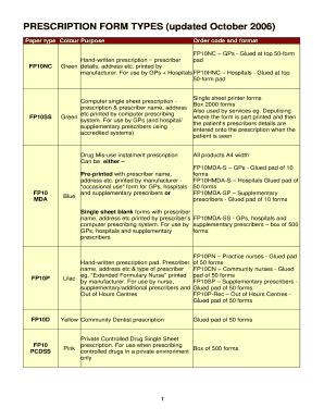 types of prescription forms