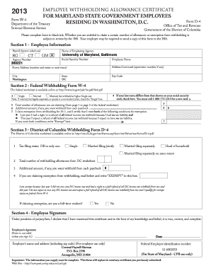 Maryland State Employee Withholding Certificate