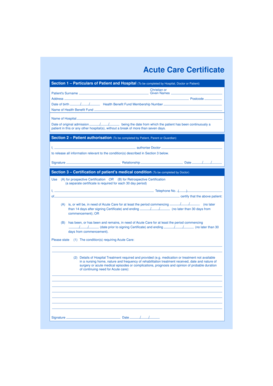 Acute Care Certificate