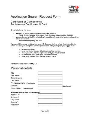 Certificate of Competence Application Form