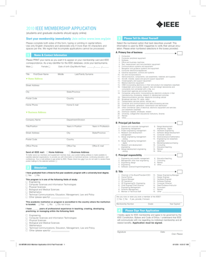 2010 IEEE Membership Application Form