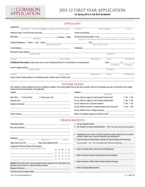 2011-12 First-year Application