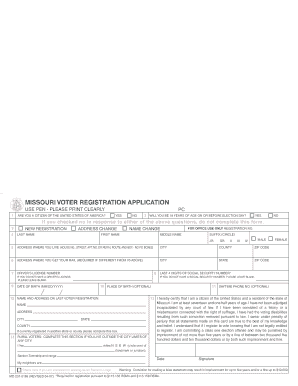 Missouri Voter Registration Application