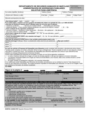 Formulario de Solicitud de Asistencia de Maryland