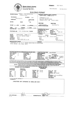 Queen Anne County Building Permit