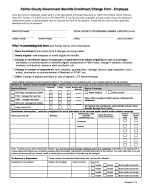 Fairfax County Employee Benefits Enrollment Form