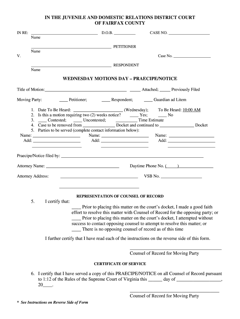 Fairfax Circuit Court Forms Fill Online Printable Fillable Blank
