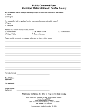 Public Comment Form