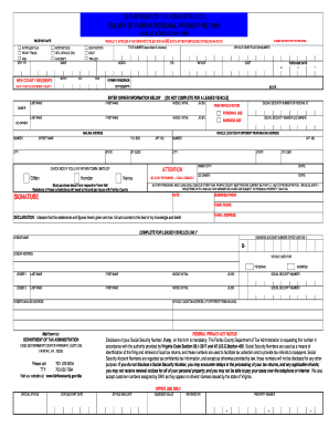 Fairfax County Personal Property Return