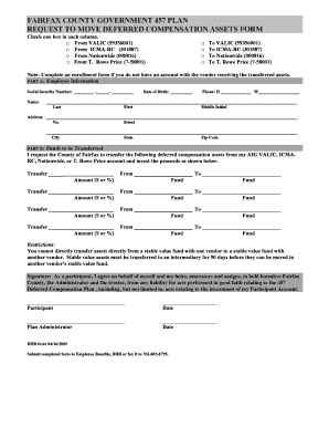 Fairfax County 457 Plan Deferred Compensation Transfer Form