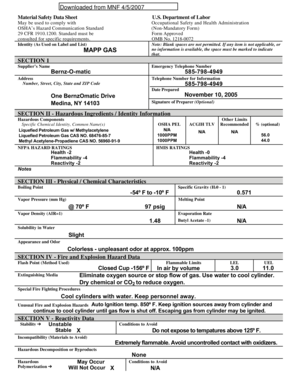 Material Safety Data Sheet
