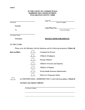 Ohio Divorce Complaint Form