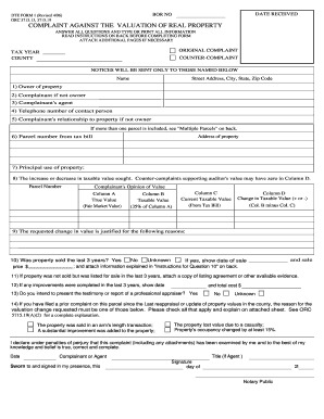 Ohio Real Property Valuation Complaint Form