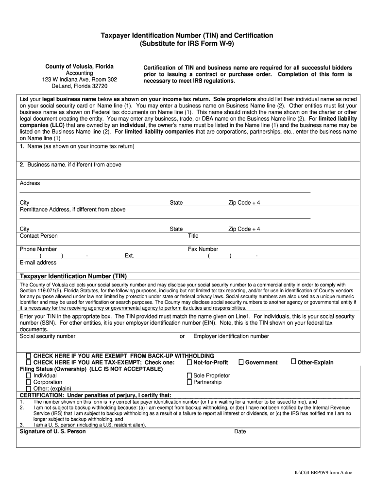 W9 Form Word Format Fill Online Printable Fillable Blank PdfFiller