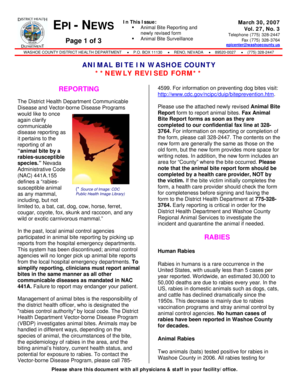 Animal Bite Report Form