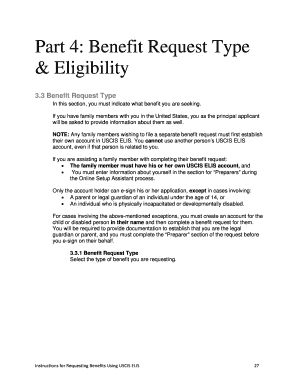 Instructions for E-Filing Form I-539 in USCIS ELIS - Part 4: Benefit ... - uscis