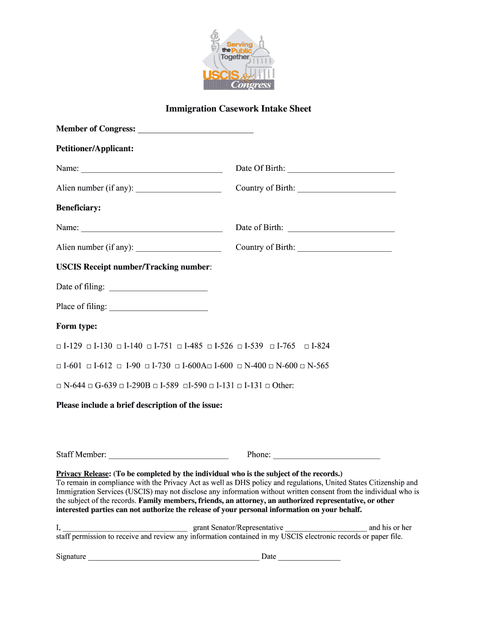 Legal clinic intake form