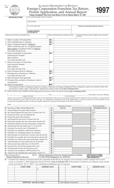 Alabama Foreign Corporation Franchise Tax Return