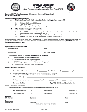 Employee Election for Lost Time Benefits