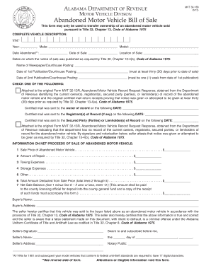 Bill of sale wyoming - Abandoned Motor Vehicle Bill of Sale - Alabama Department of ...