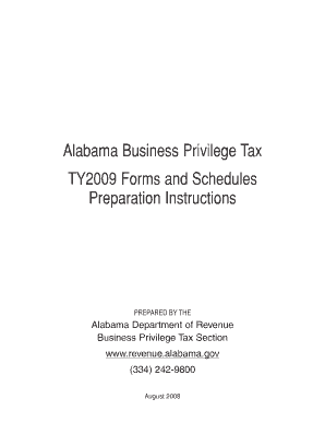 Alabama Business Privilege Tax Return