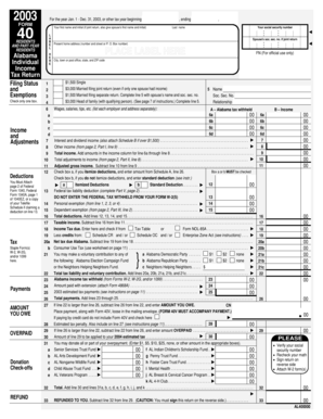 Alabama Individual Income Tax Return 2003