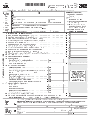 Alabama Corporation Income Tax Return