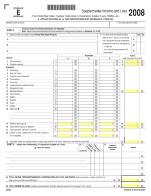 Schedule E Form 40 2008
