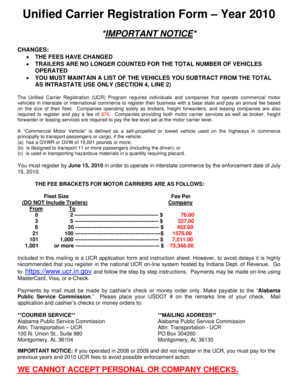 Unified Carrier Registration Form 2010