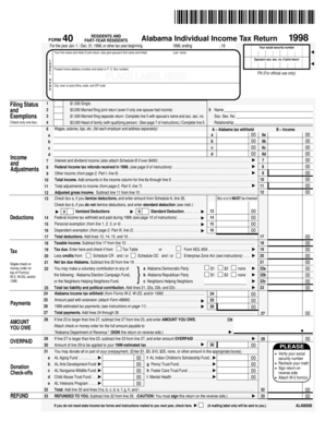 Alabama Individual Income Tax Return Form 40