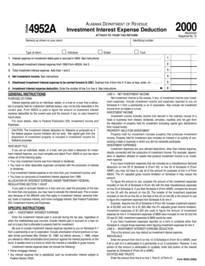 Alabama 4952A Investment Interest Expense Deduction 2000