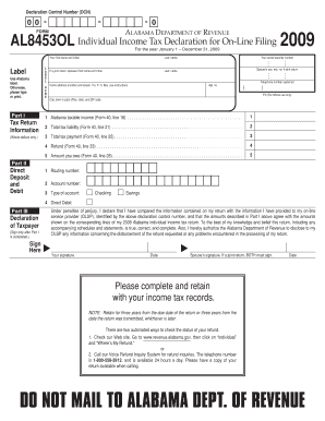 Alabama Individual Income Tax Declaration