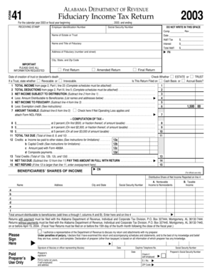 Alabama Fiduciary Income Tax Return 2003