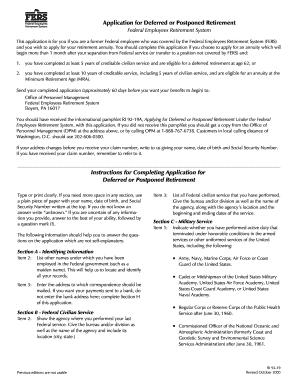 Application for Deferred or Postponed Retirement