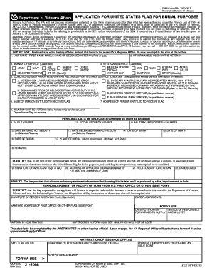 US Burial Flag Application Form