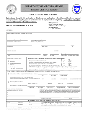 Employment Application - National Guard Youth ChalleNGe Program