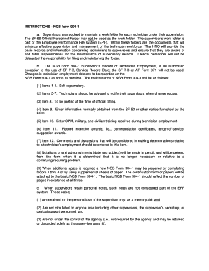 NGB Form 904-1 Supervisor’s Record of Technician Employment