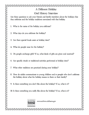 Oral History Interview Form