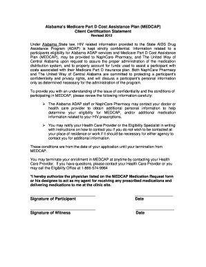 Alabama MEDCAP Client Certification Statement