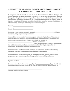 Letter of affidavit - Affidavit of alabama immigration compliance by a business entity or ... - rsa-al